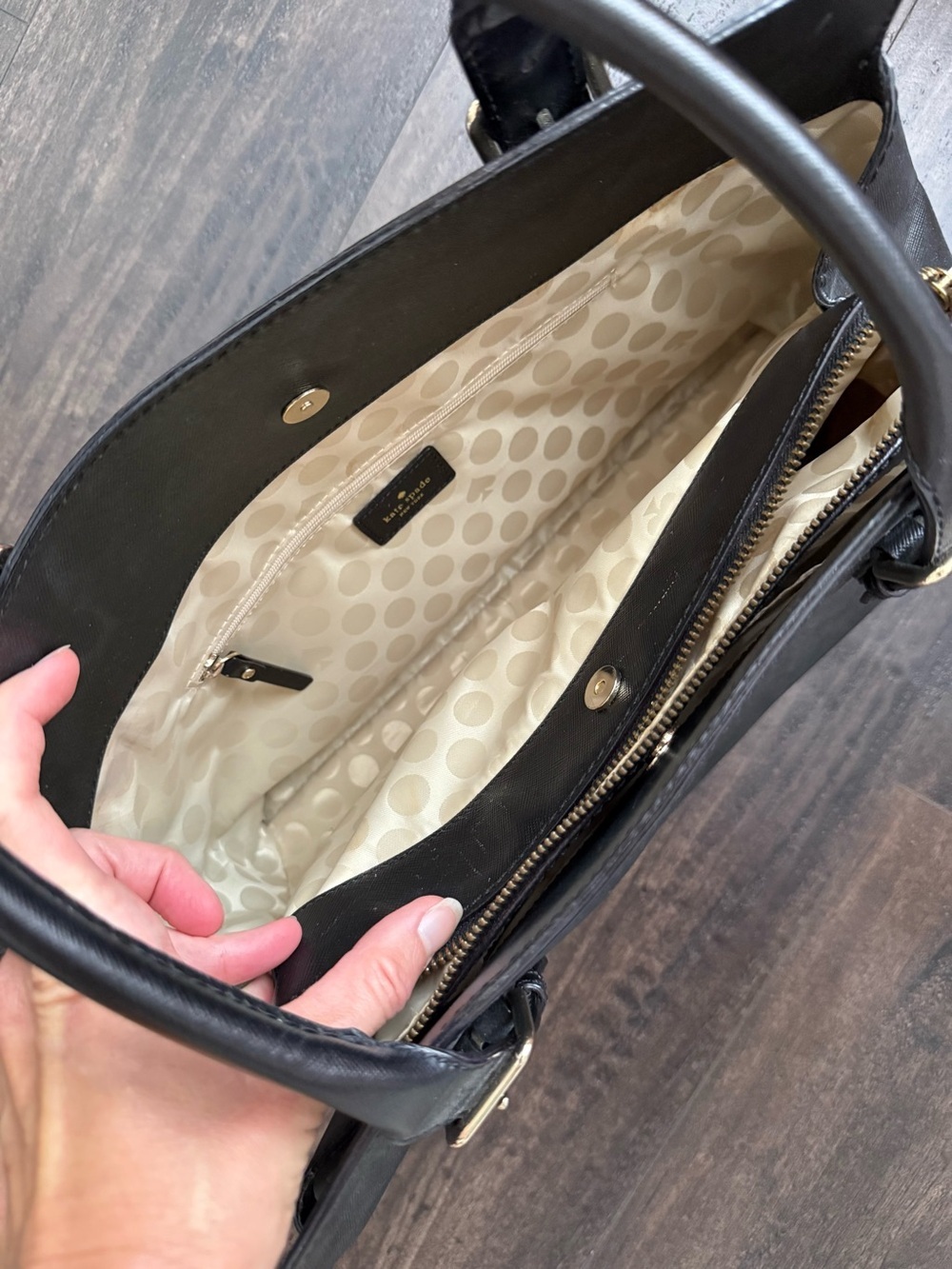 Kate Spade Newbury Lane Miles Black Saffiano Leather Work Tote Bag - Picture 4 of 12